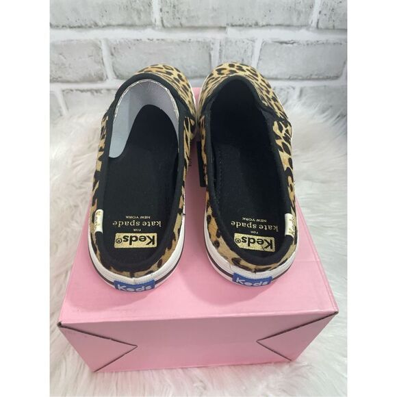 New Keds For Kate Spade Double Decker Leopard Calf Hair Mule Size 10 - Picture 4 of 8